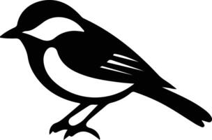 chickadee black silhouette vector