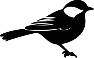 chickadee black silhouette vector