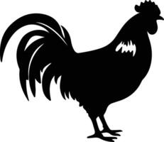 pollo negro silueta vector
