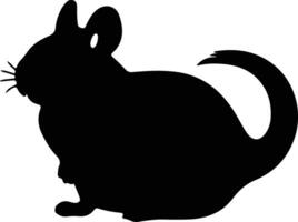 chinchilla black silhouette vector