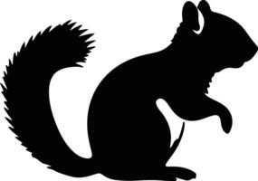 chipmunk black silhouette vector