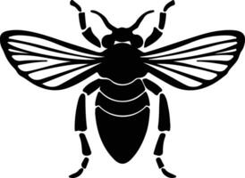 cicada black silhouette vector