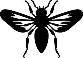 cicada black silhouette vector