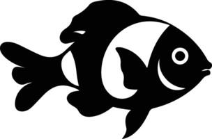 clownfish black silhouette vector