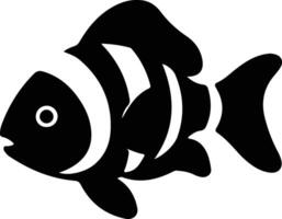 pez payaso negro silueta vector