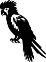 cockatoo black silhouette vector