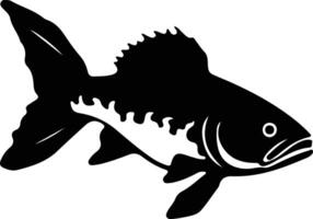 coelacanth black silhouette vector