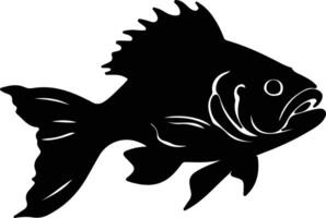 coelacanth black silhouette vector