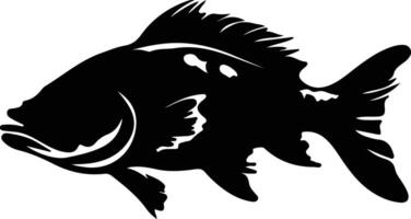 coelacanth black silhouette vector