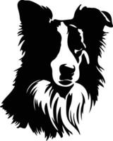 collie negro silueta vector