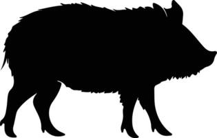 collared peccary black silhouette vector