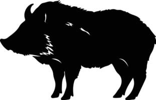 collared peccary black silhouette vector