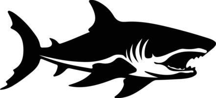 cortador de galletas tiburón negro silueta vector