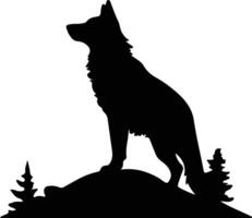 coyote black silhouette vector