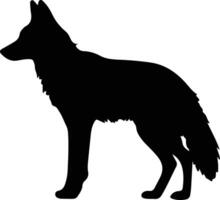 coyote negro silueta vector