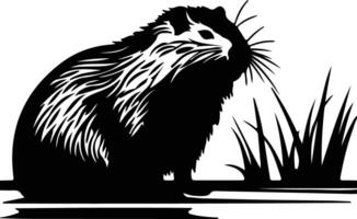 coypu black silhouette vector