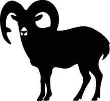 dall sheep black silhouette vector