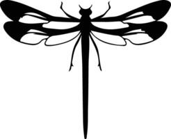 damselfly black silhouette vector