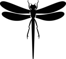 damselfly black silhouette vector