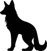 dhole black silhouette vector