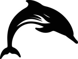 dolphin black silhouette vector