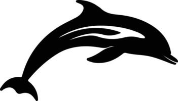 dolphin black silhouette vector