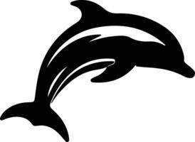 dolphin bottlenose black silhouette vector