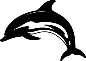 delfín manchado negro silueta vector
