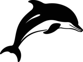 dolphin bottlenose black silhouette vector