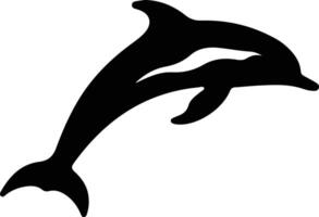 delfín nariz de botella negro silueta vector