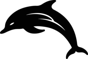 dolphin bottlenose black silhouette vector