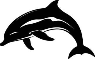 dolphin spotted black silhouette vector