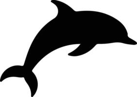 delfín manchado negro silueta vector