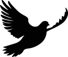 dove black silhouette vector