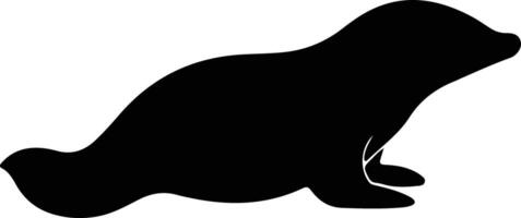 duck-billed platypus black silhouette vector