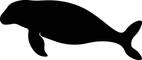 dugong black silhouette vector