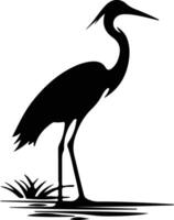 egret black silhouette vector