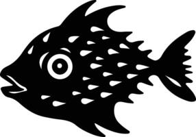 fugu negro silueta vector