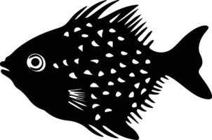 fugu negro silueta vector