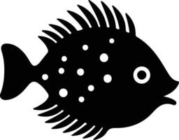 fugu negro silueta vector