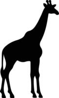 giraffe black silhouette vector