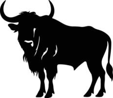 gnu black silhouette vector