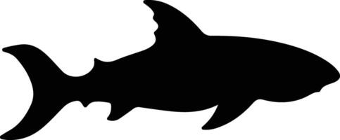 Greenland shark black silhouette vector