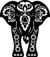 Indian elephant black silhouette vector