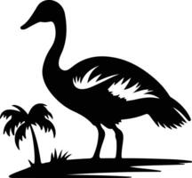 Hawaiian goose black silhouette vector