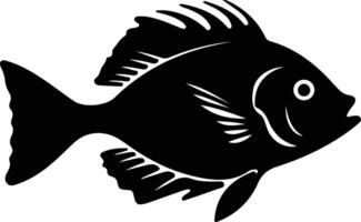 John Dory black silhouette vector