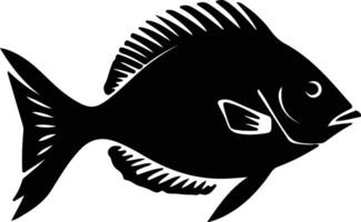 John Dory black silhouette vector