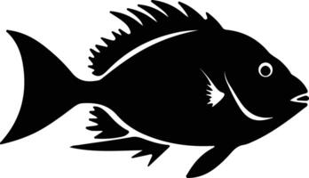 John Dory black silhouette vector