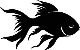 goldfish black silhouette vector