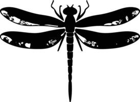 green darner dragonflyblack silhouette vector